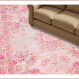 Ultra Soft Area Rug, Non Slip, Stain Resistant, Washable Area Rugs for Living Room, Bedroom, Romantic Vintage Rose Aesthetic(Pink)