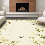 Ultra Soft Area Rug, Non Slip, Stain Resistant, Washable Area Rugs for Living Room, Bedroom, Vibrant Insect Garden Tapestry(Beige)