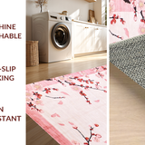 Ultra Soft Area Rug, Non Slip, Stain Resistant, Washable Area Rugs for Living Room, Bedroom, Graceful Pink Floral Arrangement(Pink)