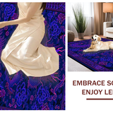 Ultra Soft Area Rug, Non Slip, Stain Resistant, Washable Area Rugs for Living Room, Bedroom, Contemporary Bold Dragon Imagery(Purple)
