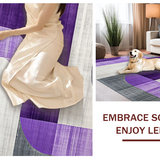 Ultra Soft Area Rug, Non Slip, Stain Resistant, Washable Area Rugs for Living Room, Bedroom, Sophisticated Grey and Purple Motif(Purple)