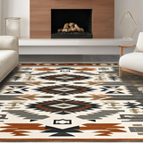 Ultra Soft Area Rug, Non Slip, Stain Resistant, Washable Area Rugs for Living Room, Bedroom, Tribal Earthy Color Fusion(Brown)
