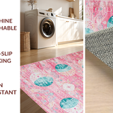 Ultra Soft Area Rug, Non Slip, Stain Resistant, Washable Area Rugs for Living Room, Bedroom, Bright Easter Themed Decor(Pink)