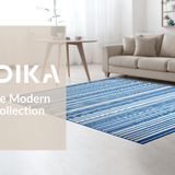 Ultra Soft Area Rug, Non Slip, Stain Resistant, Washable Area Rugs for Living Room, Bedroom, Artful Muted Color Harmony(Blue)