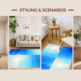 Ultra Soft Area Rug, Non Slip, Stain Resistant, Washable Area Rugs for Living Room, Bedroom, Contemporary Light Blue Elegance(Blue)