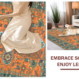 Ultra Soft Area Rug, Non Slip, Stain Resistant, Washable Area Rugs for Living Room, Bedroom, Chic Floral Trellis Arrangement(Orange)