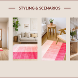 Ultra Soft Area Rug, Non Slip, Stain Resistant, Washable Area Rugs for Living Room, Bedroom, ombre faux wool nursery(Pink)