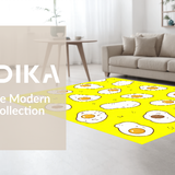 Ultra Soft Area Rug, Non Slip, Stain Resistant, Washable Area Rugs for Living Room, Bedroom, Playful Cartoon Egg Motif(Yellow)
