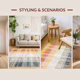 Ultra Soft Area Rug, Non Slip, Stain Resistant, Washable Area Rugs for Living Room, Bedroom, Elegant Soft Pastel Tangle Motif(Yellow)