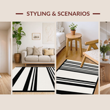 Timeless Contrast Linear Weave Farmhouse Inspired Home Accent(Beige)