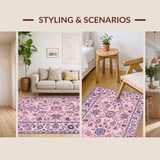 Ultra Soft Area Rug, Non Slip, Stain Resistant, Washable Area Rugs for Living Room, Bedroom, Luxurious Soft Pink Petal Pattern(Pink)
