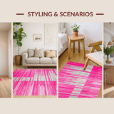 Ultra Soft Area Rug, Non Slip, Stain Resistant, Washable Area Rugs for Living Room, Bedroom, Luxurious Abstract Animal Motif(Pink)