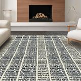 Ultra Soft Area Rug, Non Slip, Stain Resistant, Washable Area Rugs for Living Room, Bedroom, Sleek Abstract Phrase Art(Black)