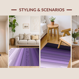 Ultra Soft Area Rug, Non Slip, Stain Resistant, Washable Area Rugs for Living Room, Bedroom, Vibrant Dual-Tone Linear Design(Purple)