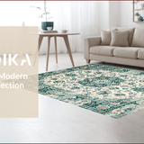 Ultra Soft Area Rug, Non Slip, Stain Resistant, Washable Area Rugs for Living Room, Bedroom, Elegant Floral Distressed Aesthetic(Ivory)