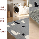 Ultra Soft Area Rug, Non Slip, Stain Resistant, Washable Area Rugs for Living Room, Bedroom, Stylish Cozy Cat Patterned Decor(Gray)