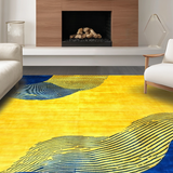 Ultra Soft Area Rug, Non Slip, Stain Resistant, Washable Area Rugs for Living Room, Bedroom, Sophisticated Multi-Tone Abstract Look(Yellow)