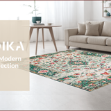 Cream Beige Distressed Artful Design(White)