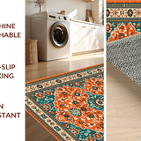 Ultra Soft Area Rug, Non Slip, Stain Resistant, Washable Area Rugs for Living Room, Bedroom, Transitional Cozy Tiled Motif(Orange)