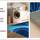 Ultra Soft Area Rug, Non Slip, Stain Resistant, Washable Area Rugs for Living Room, Bedroom, Modern Vibrant Space Inspired Pattern(Blue)