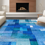 Ultra Soft Area Rug, Non Slip, Stain Resistant, Washable Area Rugs for Living Room, Bedroom, Trendy Bow Accent Rug Blue Decorative Knot Motif with Subtle Modern Flair(Blue)