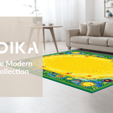 Ultra Soft Area Rug, Non Slip, Stain Resistant, Washable Area Rugs for Living Room, Bedroom, Vibrant Abstract Sunshine Motif(Yellow)