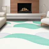 Ultra Soft Area Rug, Non Slip, Stain Resistant, Washable Area Rugs for Living Room, Bedroom, Elegant Soft Textured Circular Pattern(White)