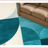 Ultra Soft Area Rug, Non Slip, Stain Resistant, Washable Area Rugs for Living Room, Bedroom, Abstract Brown and Teal Dining Room Accent Carpet(Blue)