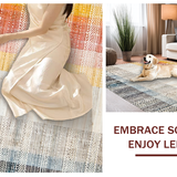 Ultra Soft Area Rug, Non Slip, Stain Resistant, Washable Area Rugs for Living Room, Bedroom, Elegant Soft Pastel Tangle Motif(Yellow)