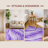 Ultra Soft Area Rug, Non Slip, Stain Resistant, Washable Area Rugs for Living Room, Bedroom, Lively Shaggy Patterned Textile(Purple)