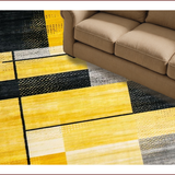 Ultra Soft Area Rug, Non Slip, Stain Resistant, Washable Area Rugs for Living Room, Bedroom, Dynamic Contemporary Color Burst(Yellow)