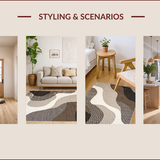 Ultra Soft Area Rug, Non Slip, Stain Resistant, Washable Area Rugs for Living Room, Bedroom, Sophisticated Neutral Abstract Aesthetic(Beige)