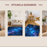 Ultra Soft Area Rug, Non Slip, Stain Resistant, Washable Area Rugs for Living Room, Bedroom, Starry Sky Glitter Kids Bedroom Rug(Blue)