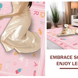 Ultra Soft Area Rug, Non Slip, Stain Resistant, Washable Area Rugs for Living Room, Bedroom, Creative Cheerful Typographic Visualization(Pink)