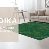 Ultra Soft Area Rug, Non Slip, Stain Resistant, Washable Area Rugs for Living Room, Bedroom, Distinctive Green Toned Animal Motif(Green)