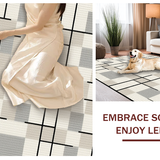 Ultra Soft Area Rug, Non Slip, Stain Resistant, Washable Area Rugs for Living Room, Bedroom, Elegant Abstract Neutral Pattern(Ivory)