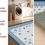 Ultra Soft Area Rug, Non Slip, Stain Resistant, Washable Area Rugs for Living Room, Bedroom, Trendy Denim Oceanic Vibes(Blue)