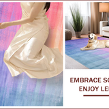 Ultra Soft Area Rug, Non Slip, Stain Resistant, Washable Area Rugs for Living Room, Bedroom, Radiant Soft Rainbow Fusion Style(Pink)