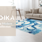 Ultra Soft Area Rug, Non Slip, Stain Resistant, Washable Area Rugs for Living Room, Bedroom, Whimsical Tentacle Rug: Azure Blue Octopus Design, Washable Floor Covering(Blue)