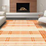 Ultra Soft Area Rug, Non Slip, Stain Resistant, Washable Area Rugs for Living Room, Bedroom, Chic Vibrant Curvilinear Motif(Orange)