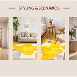 Ultra Soft Area Rug, Non Slip, Stain Resistant, Washable Area Rugs for Living Room, Bedroom, Vibrant Geometric Artistry Expression(Yellow)