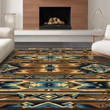 Ultra Soft Area Rug, Non Slip, Stain Resistant, Washable Area Rugs for Living Room, Bedroom, Artisan Crafted Rustic Patterned Weave(Brown)