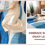Ultra Soft Area Rug, Non Slip, Stain Resistant, Washable Area Rugs for Living Room, Bedroom, Geometric Blue Tones with Elegant Flair(Blue)