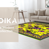 Ultra Soft Area Rug, Non Slip, Stain Resistant, Washable Area Rugs for Living Room, Bedroom, Colorful Jazz-Inspired Pattern(Yellow)