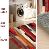 Ultra Soft Area Rug, Non Slip, Stain Resistant, Washable Area Rugs for Living Room, Bedroom, Rustic Multicolor Ethnic Motif(Red)
