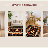 Ultra Soft Area Rug, Non Slip, Stain Resistant, Washable Area Rugs for Living Room, Bedroom, Vintage Lodge Wildlife(Black)