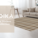 Ultra Soft Area Rug, Non Slip, Stain Resistant, Washable Area Rugs for Living Room, Bedroom, Chic Earthy Tone Diamond Motif(Brown)