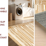 Ultra Soft Area Rug, Non Slip, Stain Resistant, Washable Area Rugs for Living Room, Bedroom, Rustic Vintage Diamond Pattern(Beige)