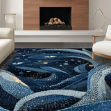 Ultra Soft Area Rug, Non Slip, Stain Resistant, Washable Area Rugs for Living Room, Bedroom, Mystic Kraken Sea Beast Carpet(Blue)
