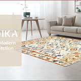 Ultra Soft Area Rug, Non Slip, Stain Resistant, Washable Area Rugs for Living Room, Bedroom, Artistic Vintage Ethnic Print(Beige)